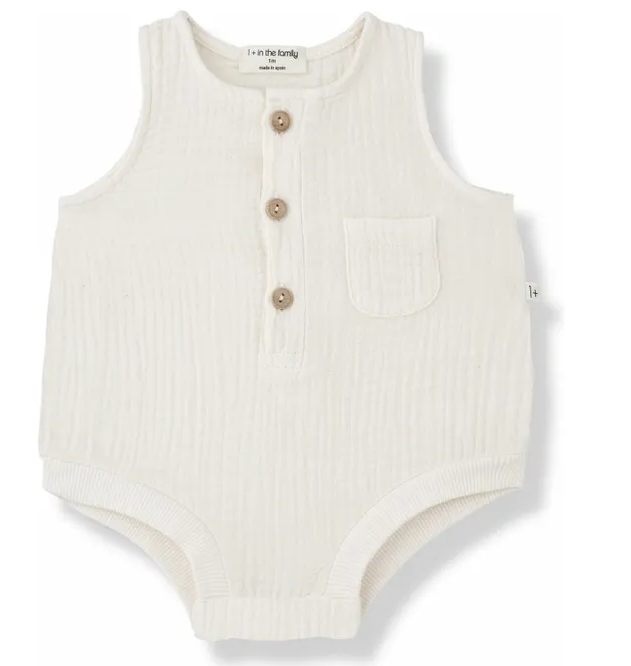 1+ IN THE FAMILY YAGO Baby Romper - Soft Cotton Jumpsuit for Boys & Girls (3-12 Months) | Perfect for Playtime, Family Photos & Everyday Comfort