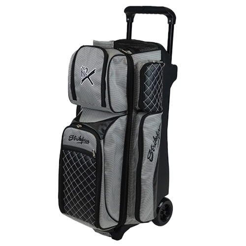 KR Strikeforce Royal Flush Silver Triple Roller Bowling Bag - Premium 3-Ball Rolling Case for Bowling Enthusiasts | Perfect for League Play, Tournaments & Practice Sessions