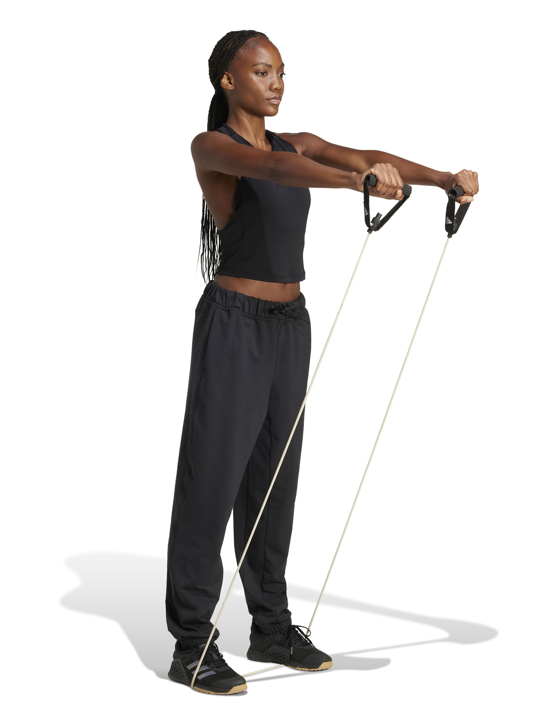 Power 3 Stripes Racerback Sports Bra Tank Top - Black - Workout, Yoga & Gym Essential for Women