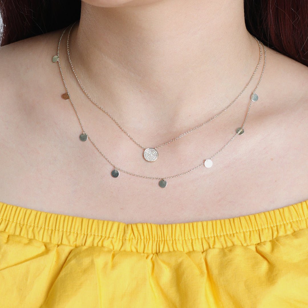 10k Yellow Gold Coin Station Necklace - Elegant & Durable Jewelry for Everyday Wear, Gifts & Special Occasions