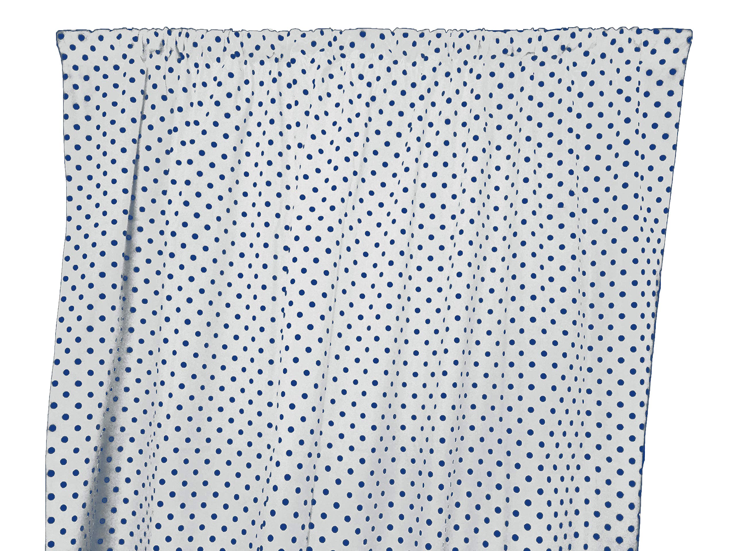 Polka Dot Cotton Curtain Panel - Navy White 58x72 Inch for Home Window Decor