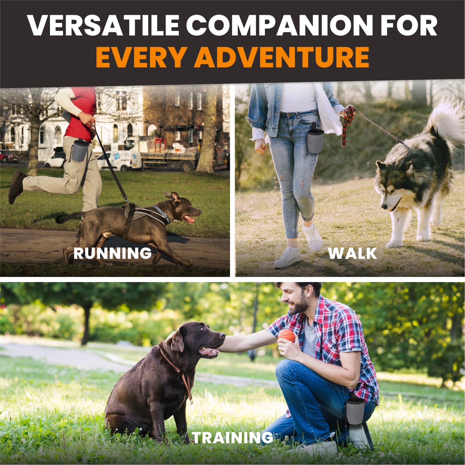 **Premium Dog Training Treat Pouch with Waterproof Liner – Hands-Free Leash Clip & Travel Bowl – Ideal for Puppy Training, Outdoor Walks & Travel**
