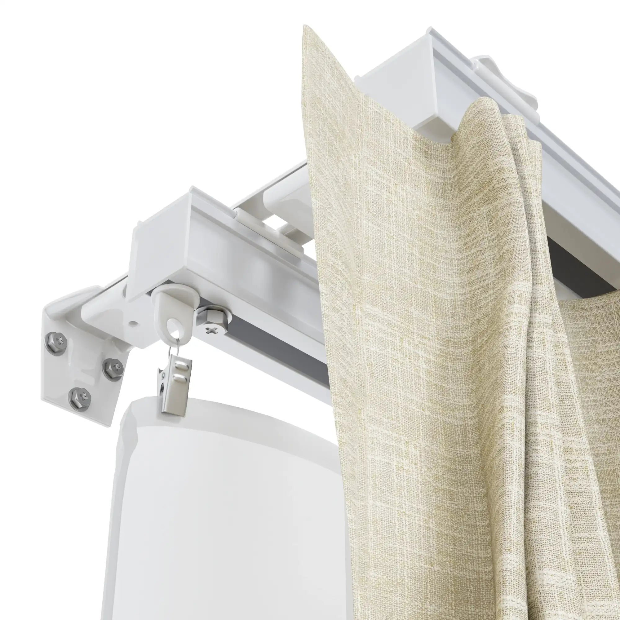 Adam Double Curtain Track - Heavy Duty Curtain Rod System for Windows, Black Metal Drapery Rail with Smooth Gliding - Perfect for Living Room, Bedroom & Home Decor