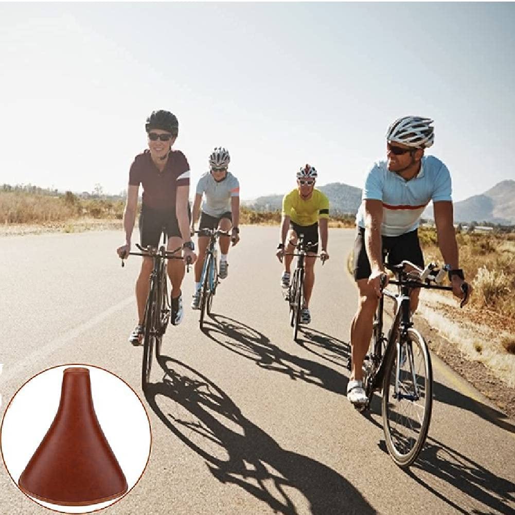 Premium PU Leather Bike Seat - Universal Replacement Saddle with Spring Cushion for Comfortable Cycling (Brown) | Ideal for Road Bikes, Exercise Bikes & Outdoor Cycling