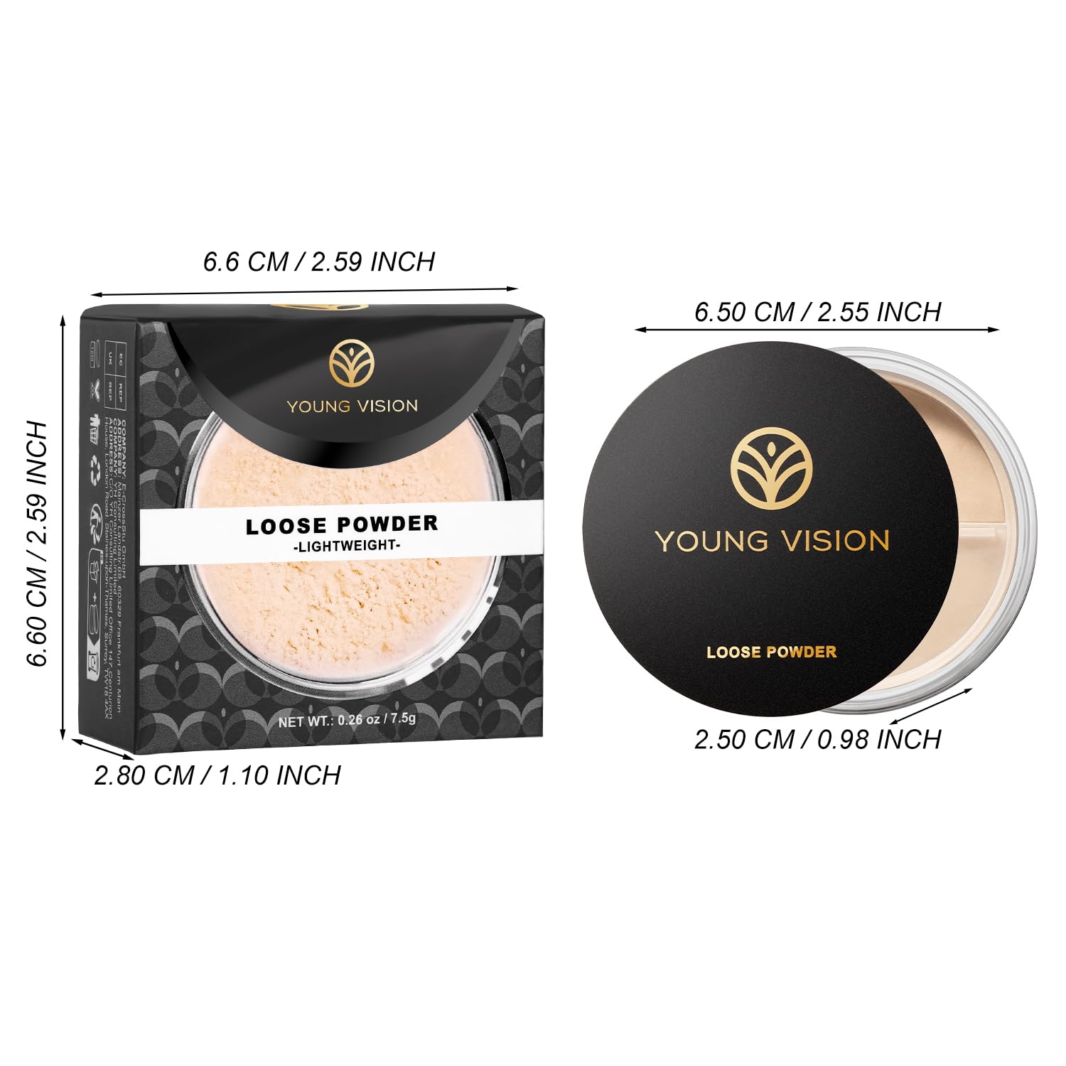 YOUNG VISION Translucent Loose Face Powder - Matte Finishing Setting Powder for Flawless Makeup | Blurs Fine Lines & Imperfections, Lightweight & Long-Lasting | Perfect for Daily Wear, Photo Shoots & Special Occasions