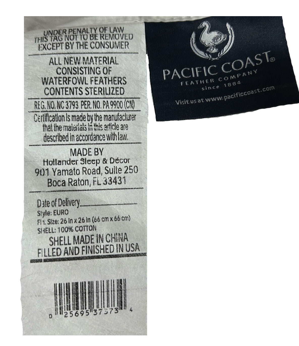 Premium Pacific Coast Feather Pillow Insert | 100% Duck Down Filling | Hypoallergenic & Breathable | Perfect for Bedroom, Sofa & Guest Room Comfort