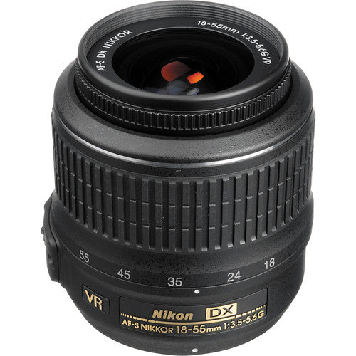 Nikon AF-S DX NIKKOR 18-55mm f/3.5-5.6G VR Lens for Nikon DSLR Cameras - Perfect for Travel, Portrait & Everyday Photography (F Mount)