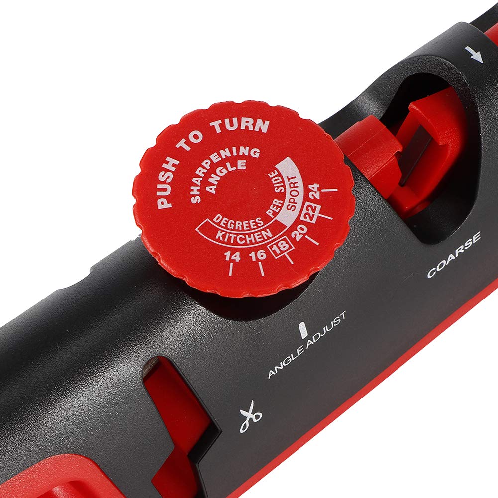 4-in-1 Kitchen Knife Sharpener - Tungsten Steel & Ceramic Manual Blade & Scissor Sharpening Tool for Chef Knives, Pocket Knives, Hunting Knives - Perfect for Home Kitchen, Camping & Outdoor Cooking