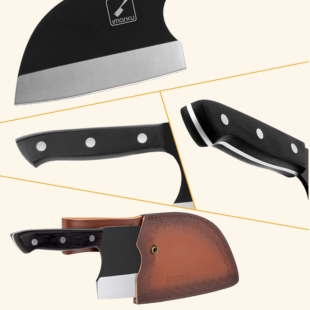 **Imarku 6.7-inch Professional Camping & BBQ Butcher Knife with Sheath – Perfect for Outdoor Cooking, Hunting, and Survival Gear**