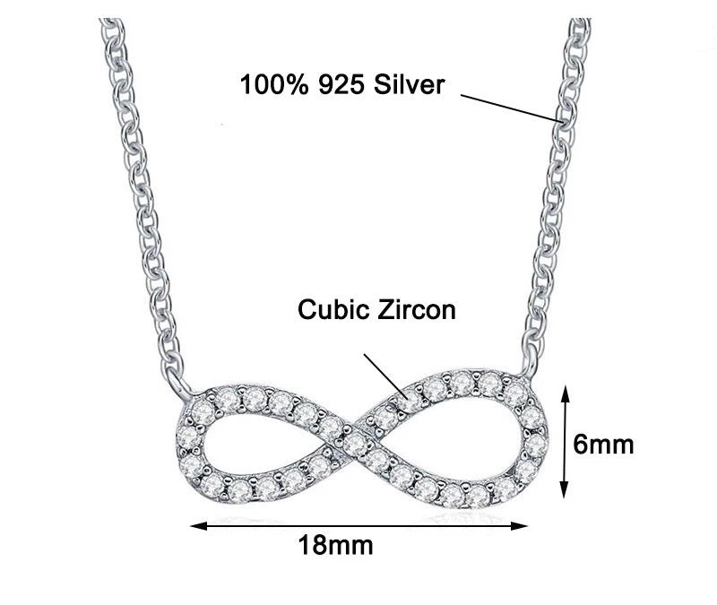 Infinity Necklace for Women - Sterling Silver Eternal Love Pendant - Perfect for Valentine's Day, Anniversary & Everyday Wear