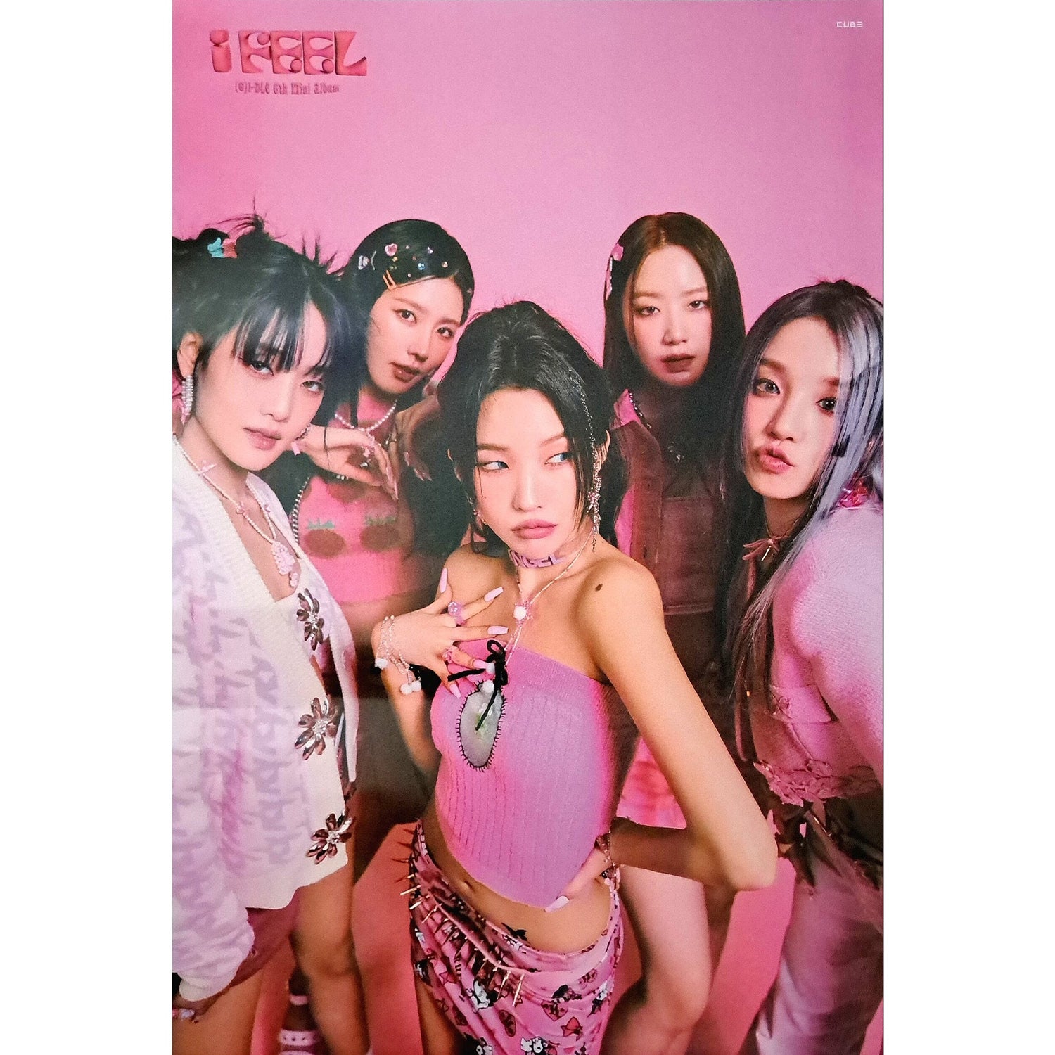 (G)I-DLE 6th Mini Album 'I FEEL' Official Poster - Kpop Merchandise for Room Decor & Fan Collection