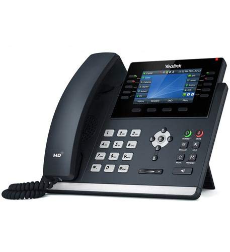 Yealink T46U IP Phone with Power Adapter - HD VoIP Business Phone for Office & Remote Work - Ideal for Call Centers, Home Offices & Conference Rooms