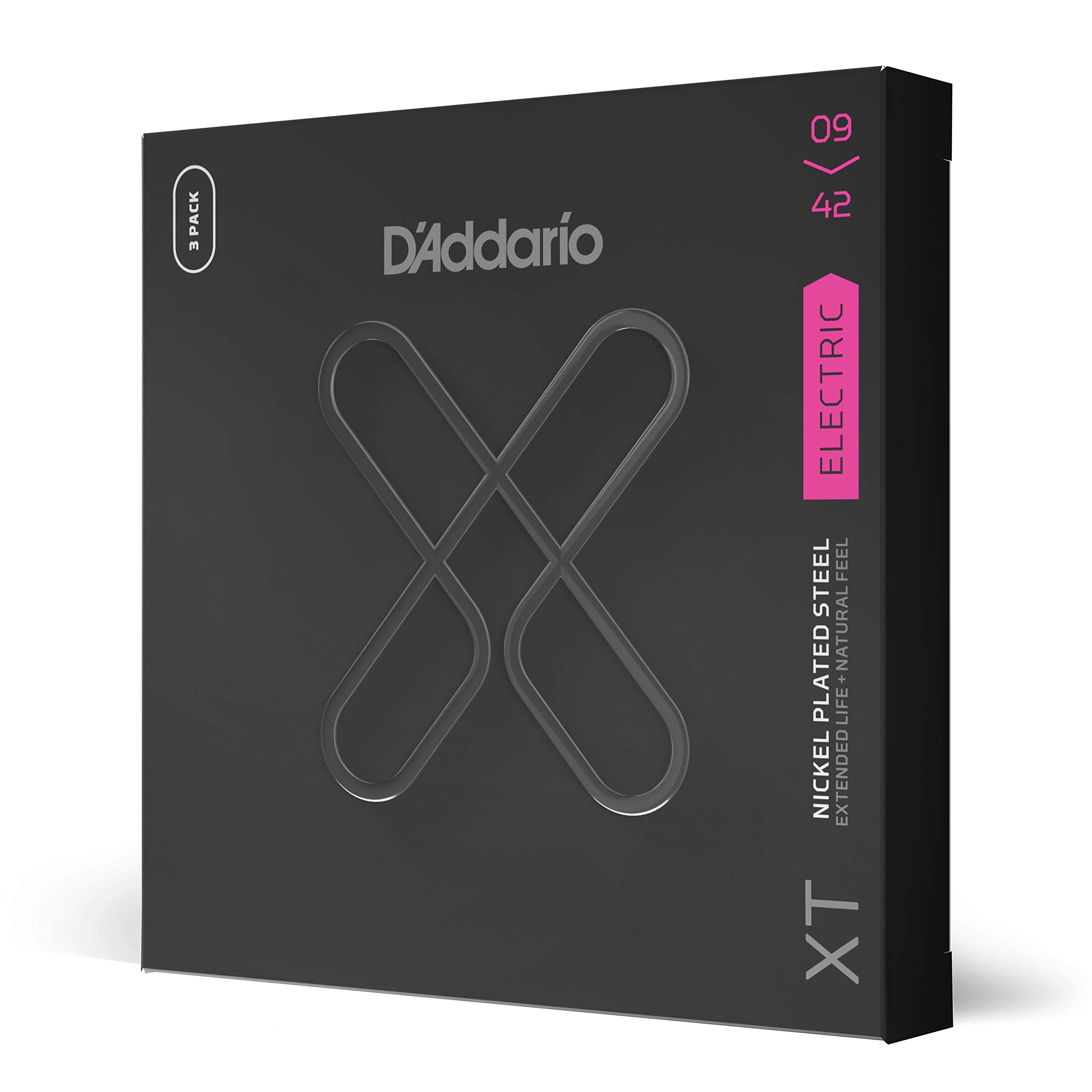 D'Addario XT Nickel Coated Electric Guitar Strings - Super Light Gauge 09-42, 6-String Set (Pack of 3) | XTE0942-3P | Perfect for Rock, Blues & Studio Recording