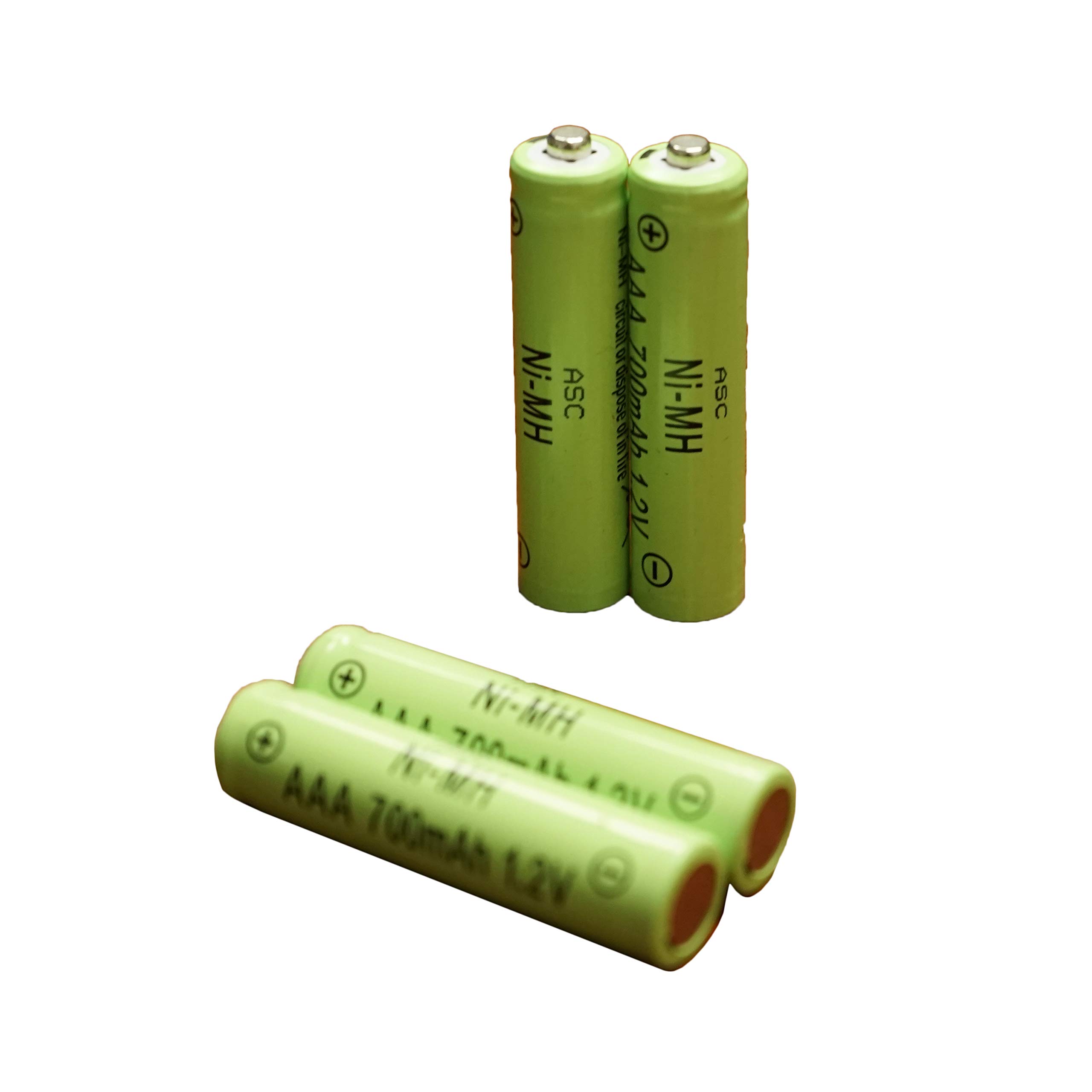ASC Solar Light AAA Ni-MH Rechargeable Batteries 12-Pack - 700mAh High Capacity for Solar Garden Lights, Outdoor Path Lighting & Landscape Illumination