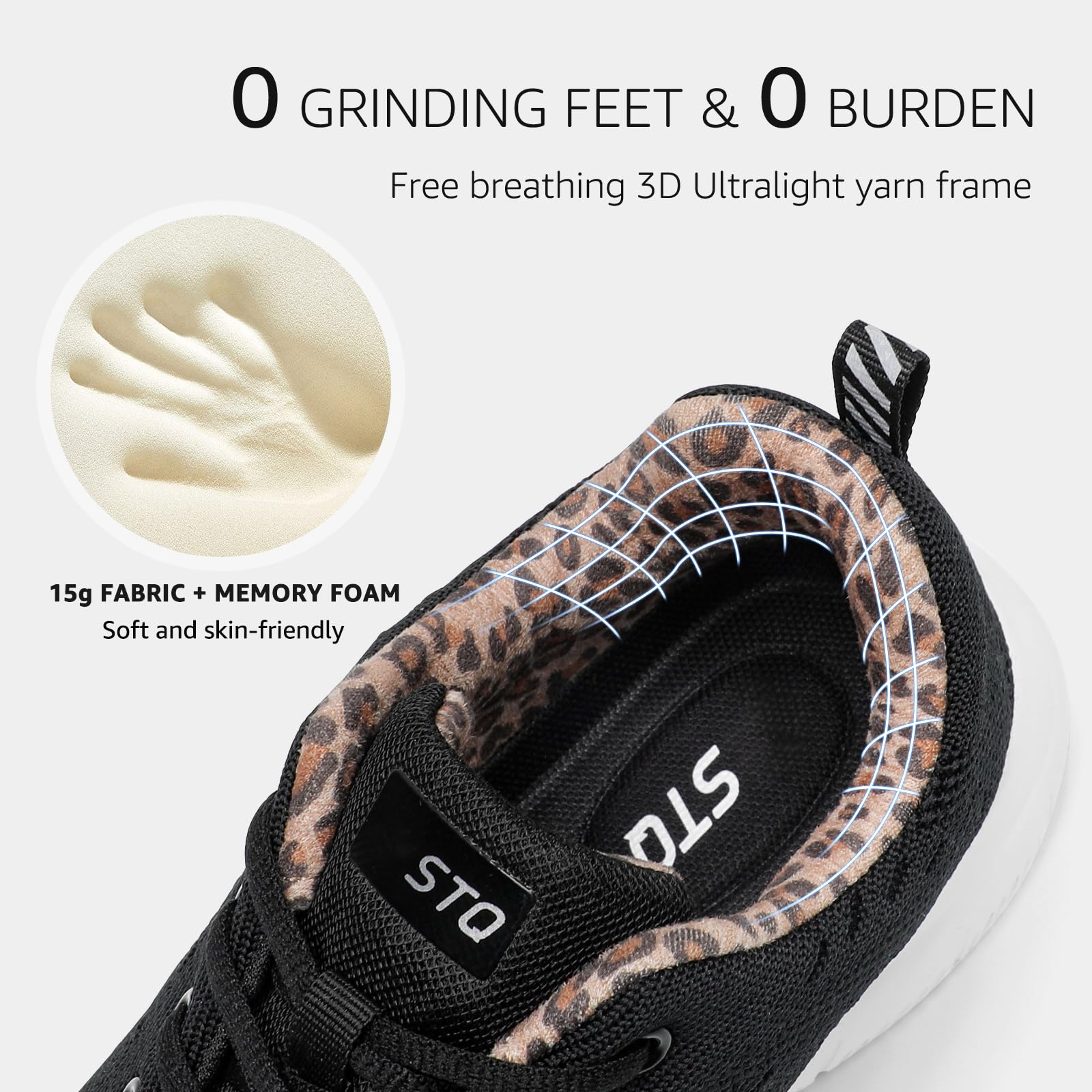 STQ Women's Lightweight Tennis Shoes - Comfortable Walking & Athletic Sneakers for Gym, Workout, Cross Training | Fashionable & Breathable for Running, Jogging, Casual Wear