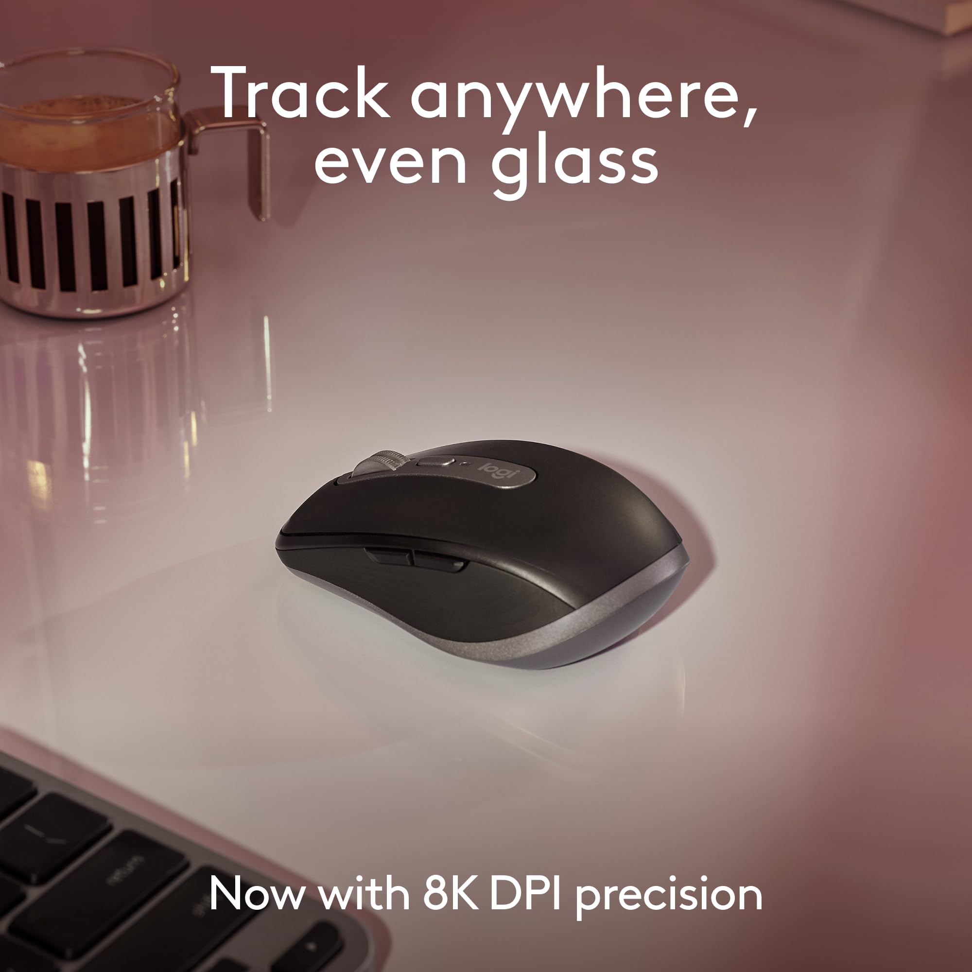 Logitech MX Anywhere 3S Wireless Bluetooth Mouse for Mac - 8K DPI Precision, Silent Clicks, USB-C Charging, Space Gray | Perfect for MacBook Pro, MacBook Air, iMac & iPad | Ideal for Office, Travel & Creative Work
