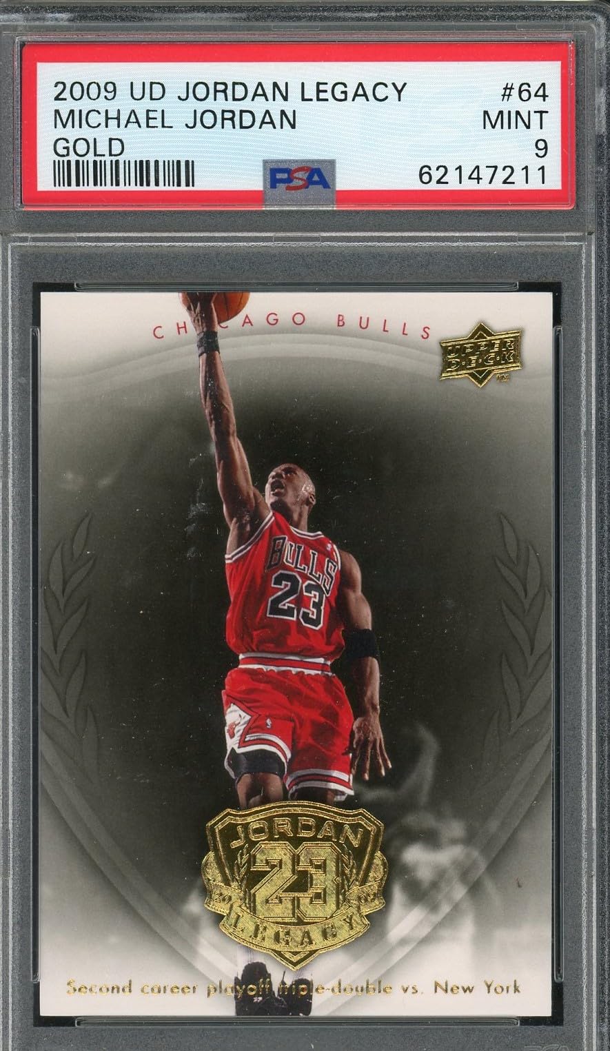 2009 Upper Deck Legacy Gold Michael Jordan #64 Basketball Card PSA 9 Graded - Perfect for NBA Collectors, Sports Memorabilia Displays & Investment Collections