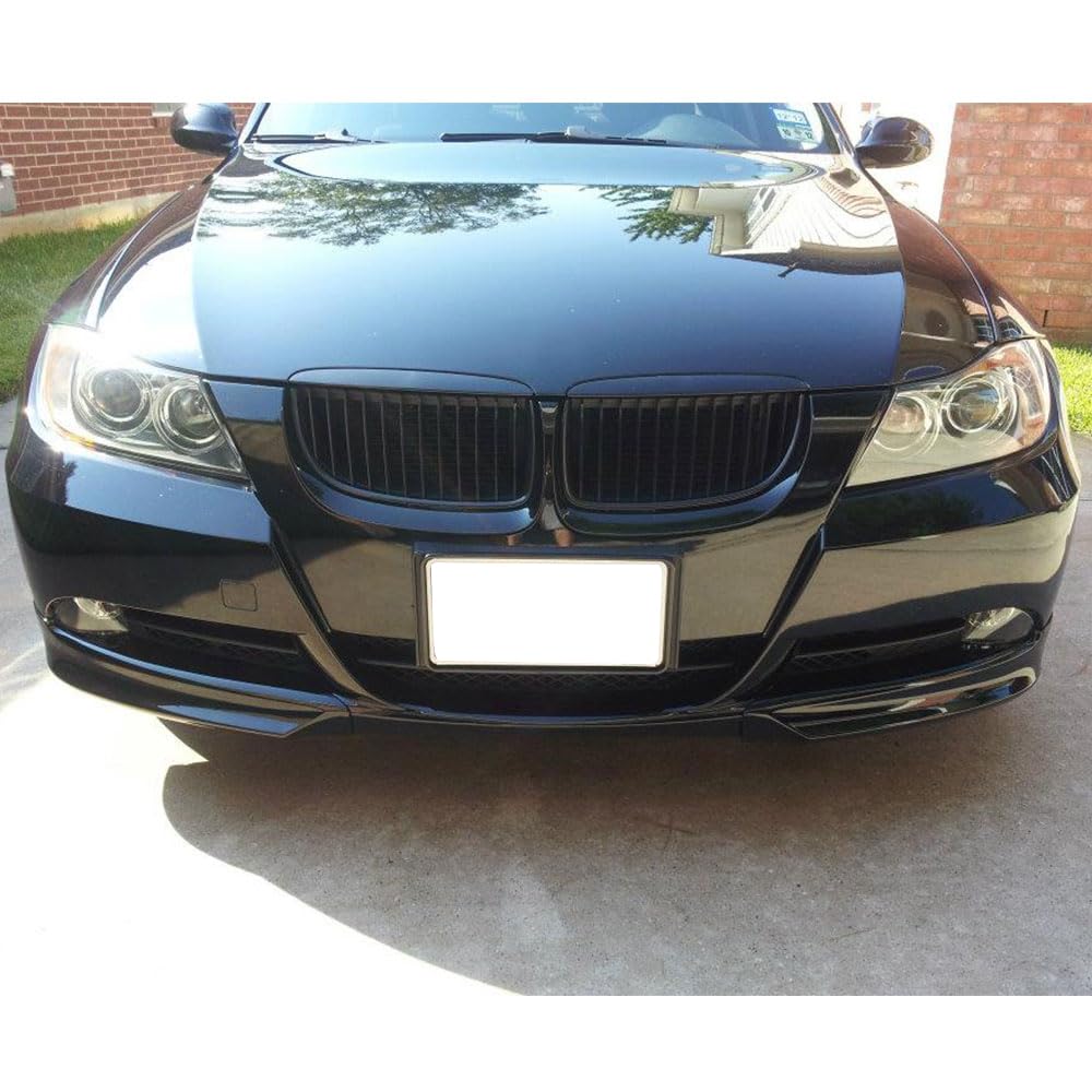 IKON MOTORSPORTS Carbon Fiber Front Splitter Lip for 2005-2008 BMW 3 Series E90 | Factory Style CF Splitter | Enhances Aerodynamics & Sporty Look | Perfect for Car Enthusiasts & Performance Upgrades