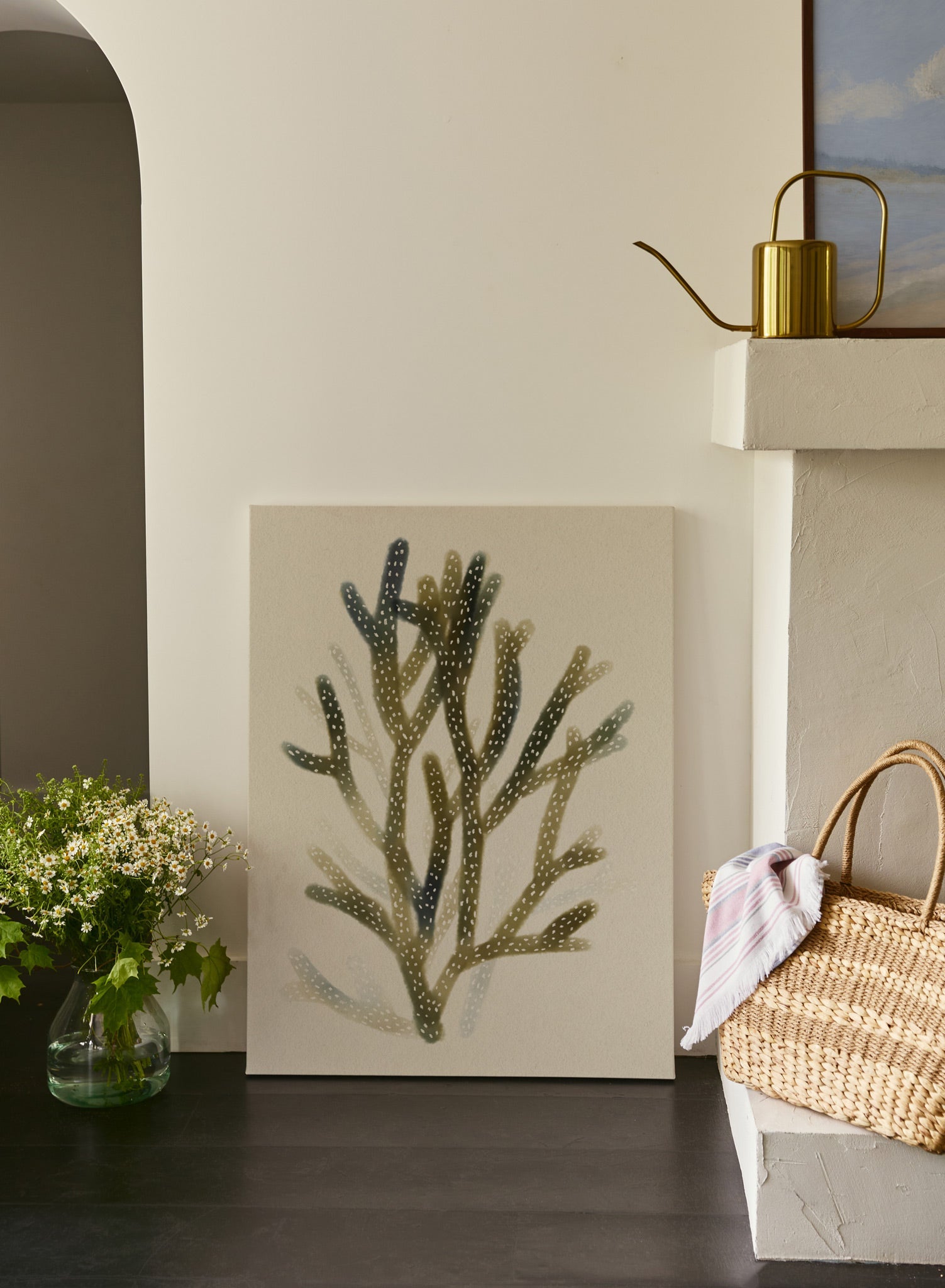 Green Waves Canvas Wall Art - Modern Abstract Painting for Home & Office Decor - Perfect for Living Room, Bedroom, or Workspace
