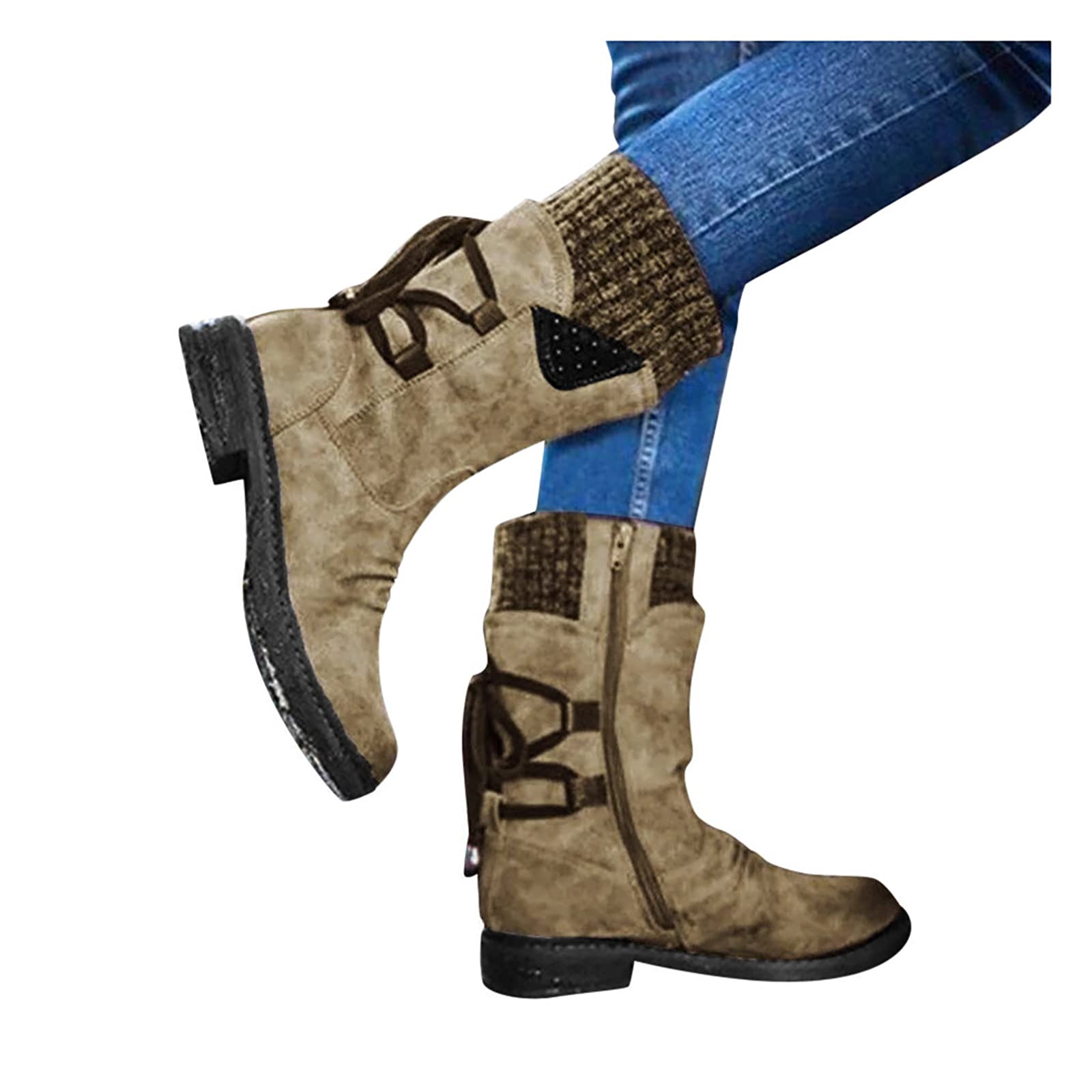 Fankle Women's 2021 Winter Warm Camo Snow Boots - Waterproof Lace-Up Ankle Boots for Outdoor Hiking & Cold Weather Fashion - Perfect for Snowy Adventures & Casual Winter Wear