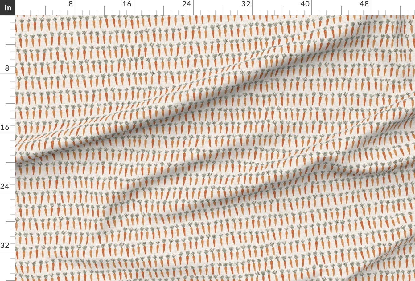 Spring Carrots Green Orange Kitchen Easter Vegetables Textured Root Printed Minky Fabric Fat Quarter - Soft Plush Fabric for Sewing Baby Blankets, Quilt Backing, DIY Crafts & Home Decor - Perfect for Easter Decorations, Nursery Projects & Cozy Throw Blankets