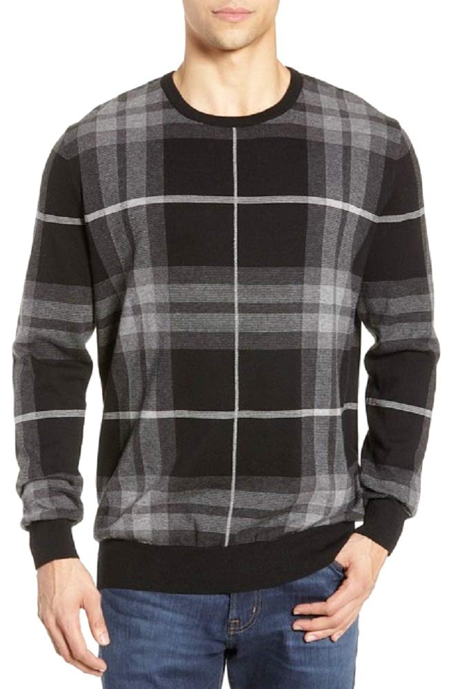 Barbour Men's Plaid Pullover Sweater - Grey Small | Classic Winter Knitwear for Casual & Outdoor Activities