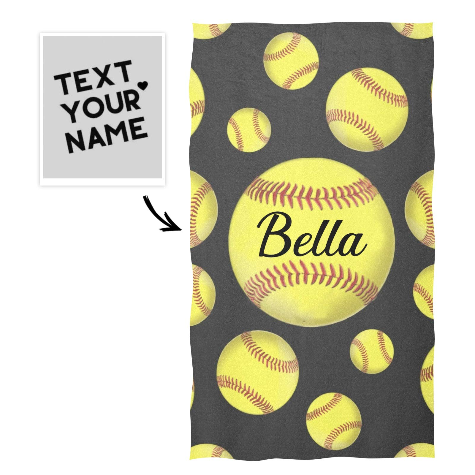 Custom Personalized Hand Towels with Name - Soft Microfiber Sports Towel for Softball, Bathroom, Kitchen, Hotel, Gym & Spa (16x28 Inches) - Perfect for Athletes, Home Decor & Luxury Bath Essentials