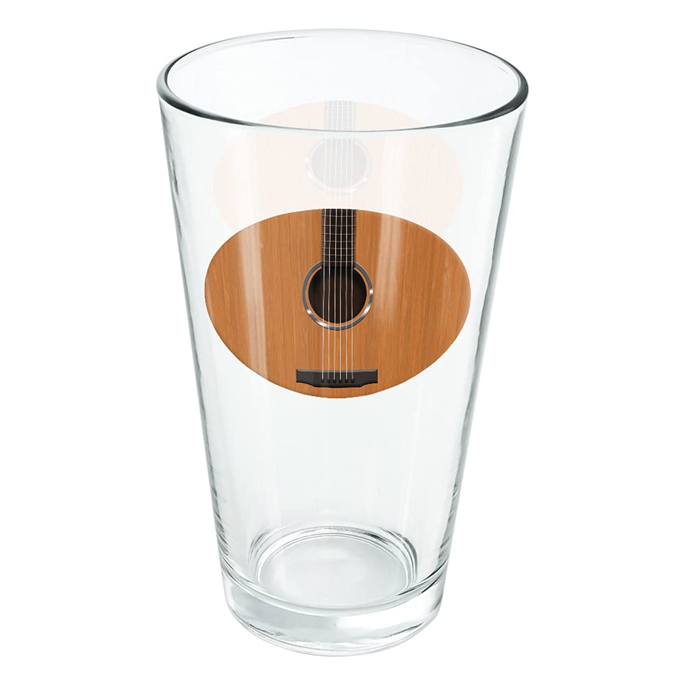LOGOVISION 16 oz Acoustic Guitar Strings Pint Glass - Tempered Glass with Printed Design - Perfect Gift for Music Fans - Ideal for Cold Beer, Soda, Water - Great for Parties, Concerts & Home Bars