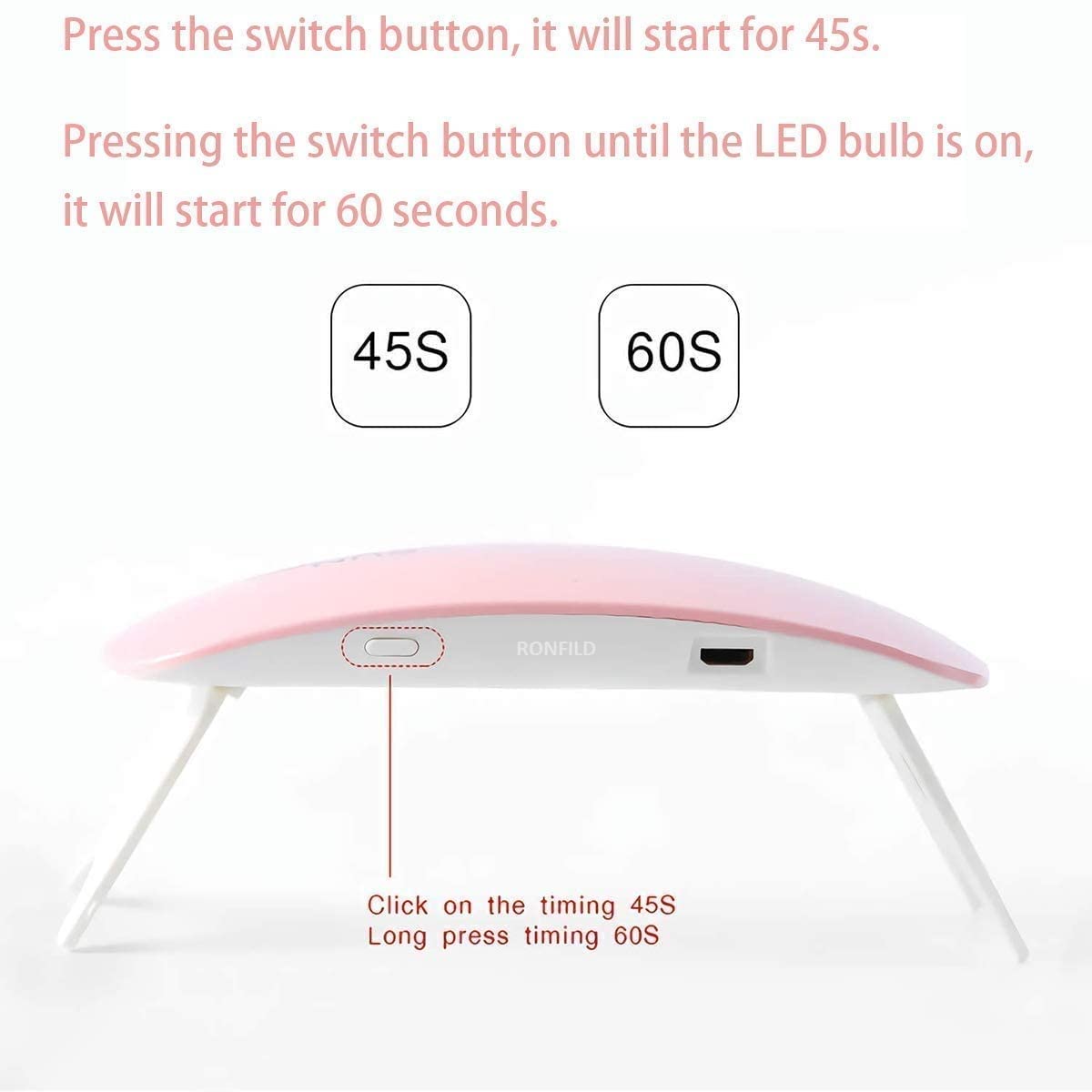 CIBZ Mini UV LED Nail Lamp - 6W Portable Gel Nail Polish Dryer for Manicure & Pedicure | Fast Curing for Home & Salon Nail Art | Compact USB-Powered Design for Travel & Professional Use