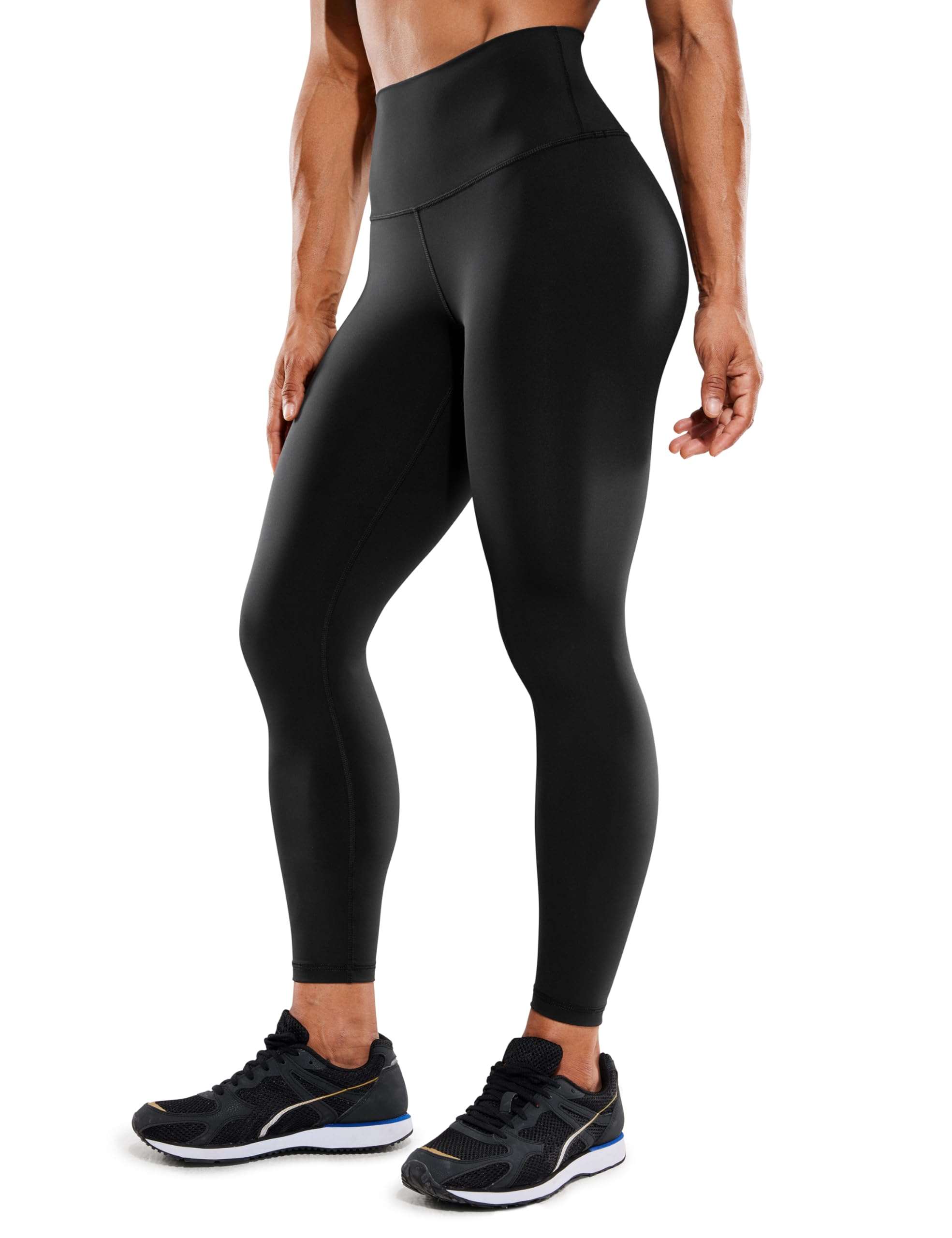 CRZ YOGA Women's High Waisted Compression Leggings - 25 Inch Tummy Control Workout Pants for Yoga, Running & Gym | Thick Comfortable Athletic Tights for Women