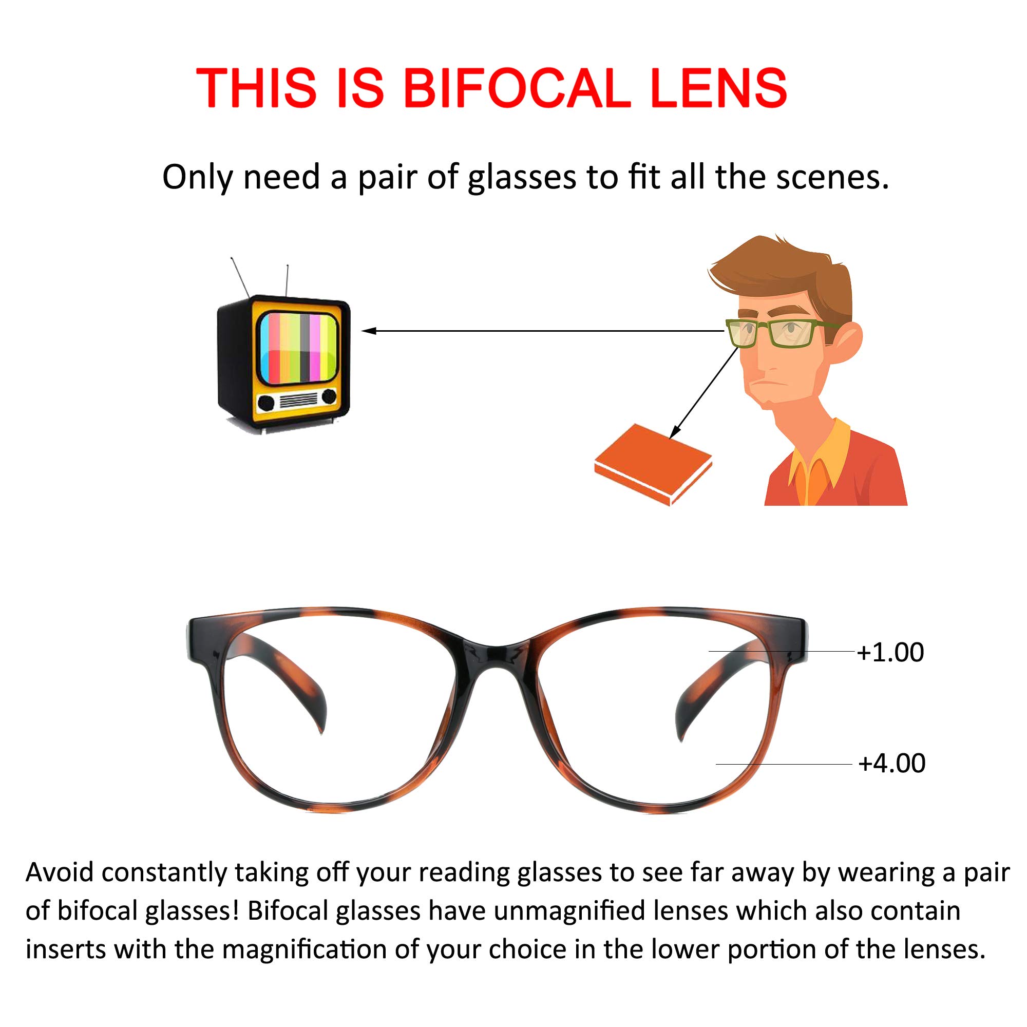 YEIN Bifocal Reading Glasses with Photochromic Lenses - Brown & Grey Transition Sunglasses for Women & Men - Perfect for Reading, Driving, and Outdoor Activities