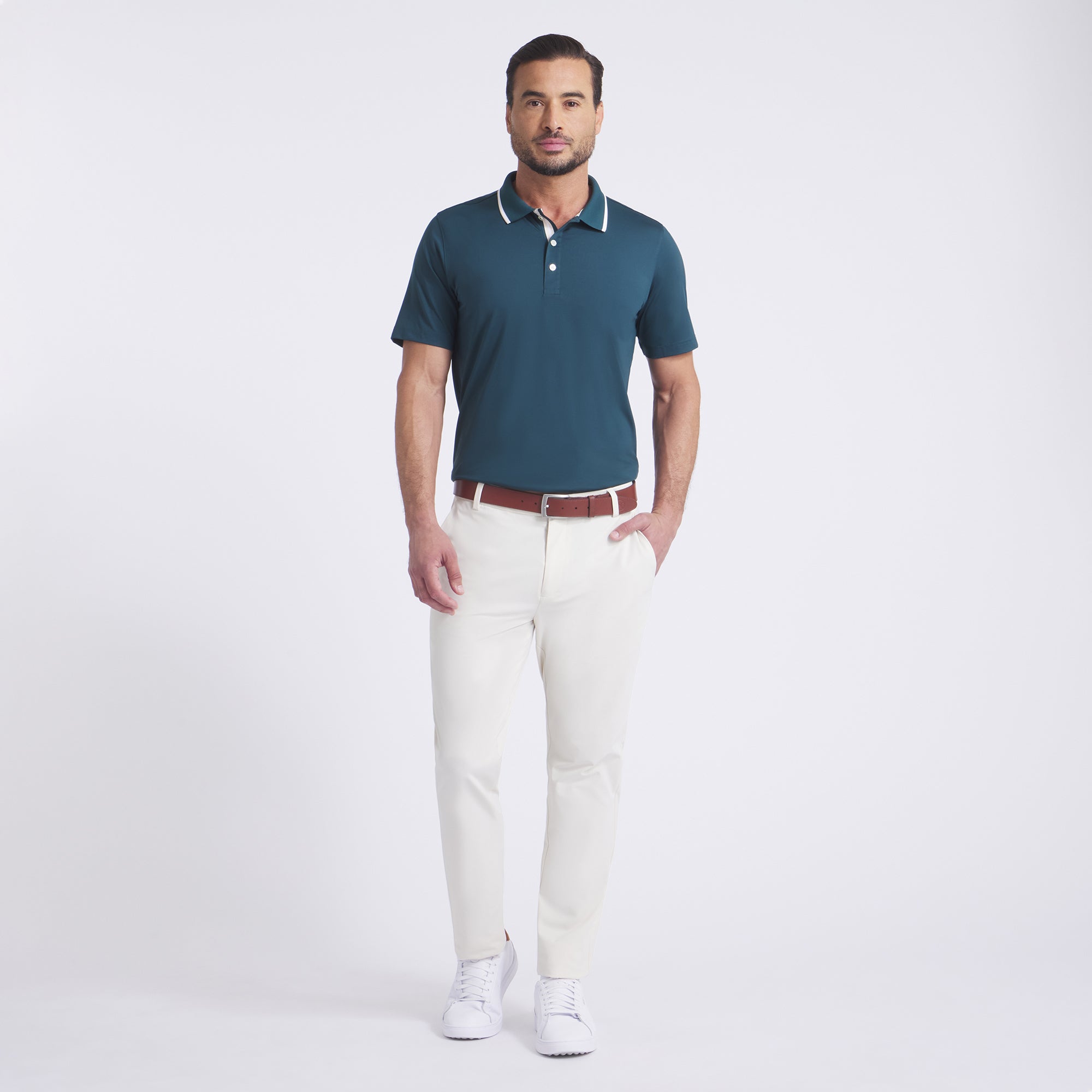 Premium MATTR Elevated Solid Golf Polo Shirt for Men - Moisture-Wicking, Breathable & UV Protection - Perfect for Golf, Casual Wear & Outdoor Activities