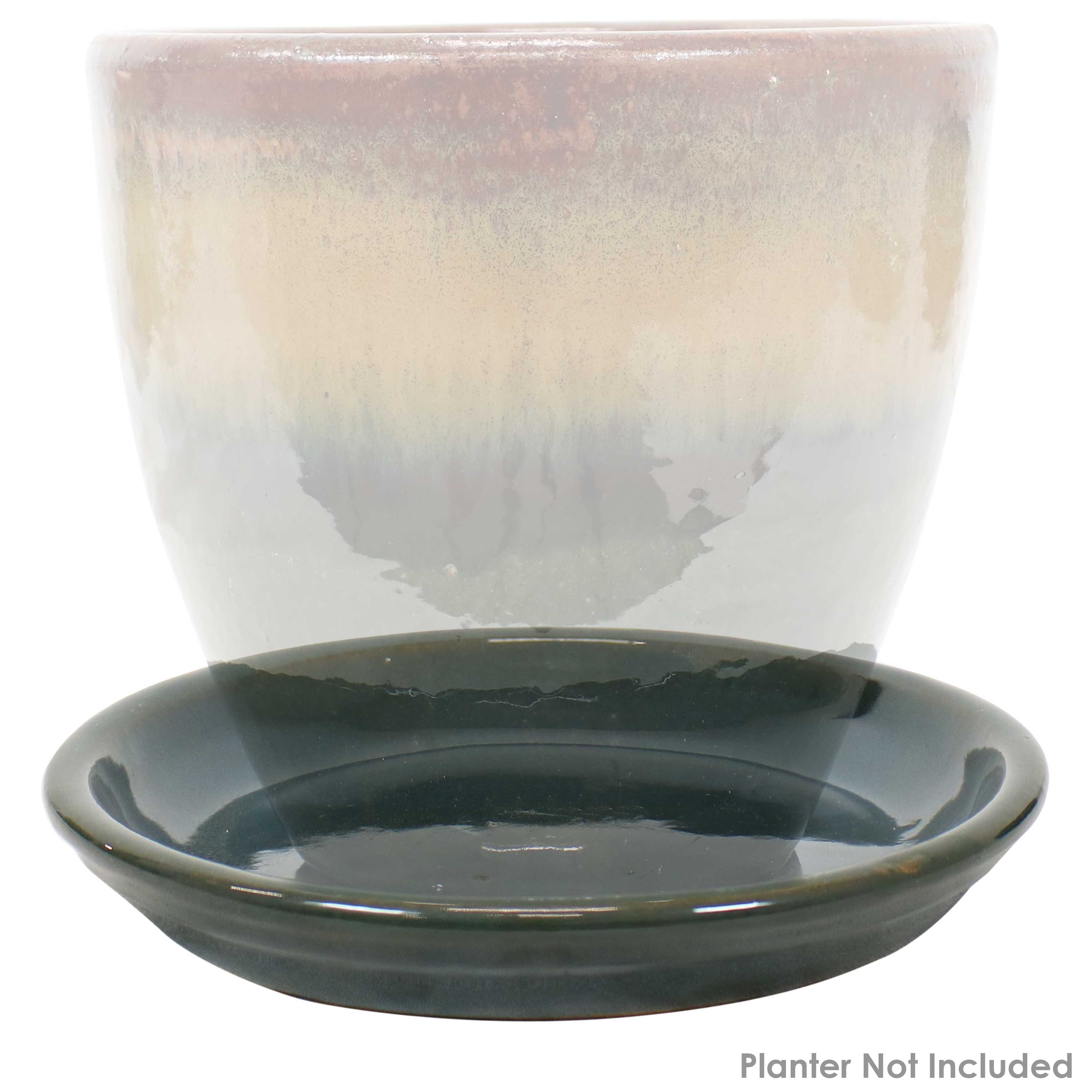 Sunnydaze 4-Pack Glazed Ceramic Plant Saucers for Indoor & Outdoor Potted Plants – Perfect for Home, Garden, and Patio Decor