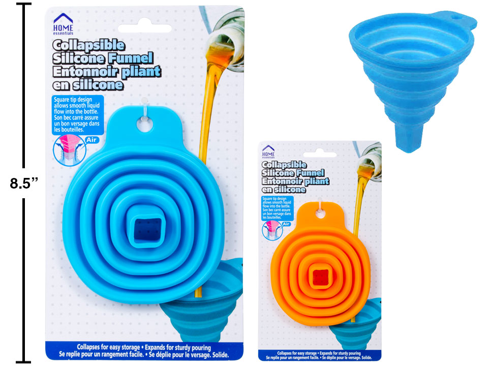 Large Collapsible Funnel for Kitchen, Garage & DIY - HOME ESSENTIALS Durable Plastic Folding Funnel (Model 91250) - Perfect for Oil Transfer, Auto Fluids & Home Brewing