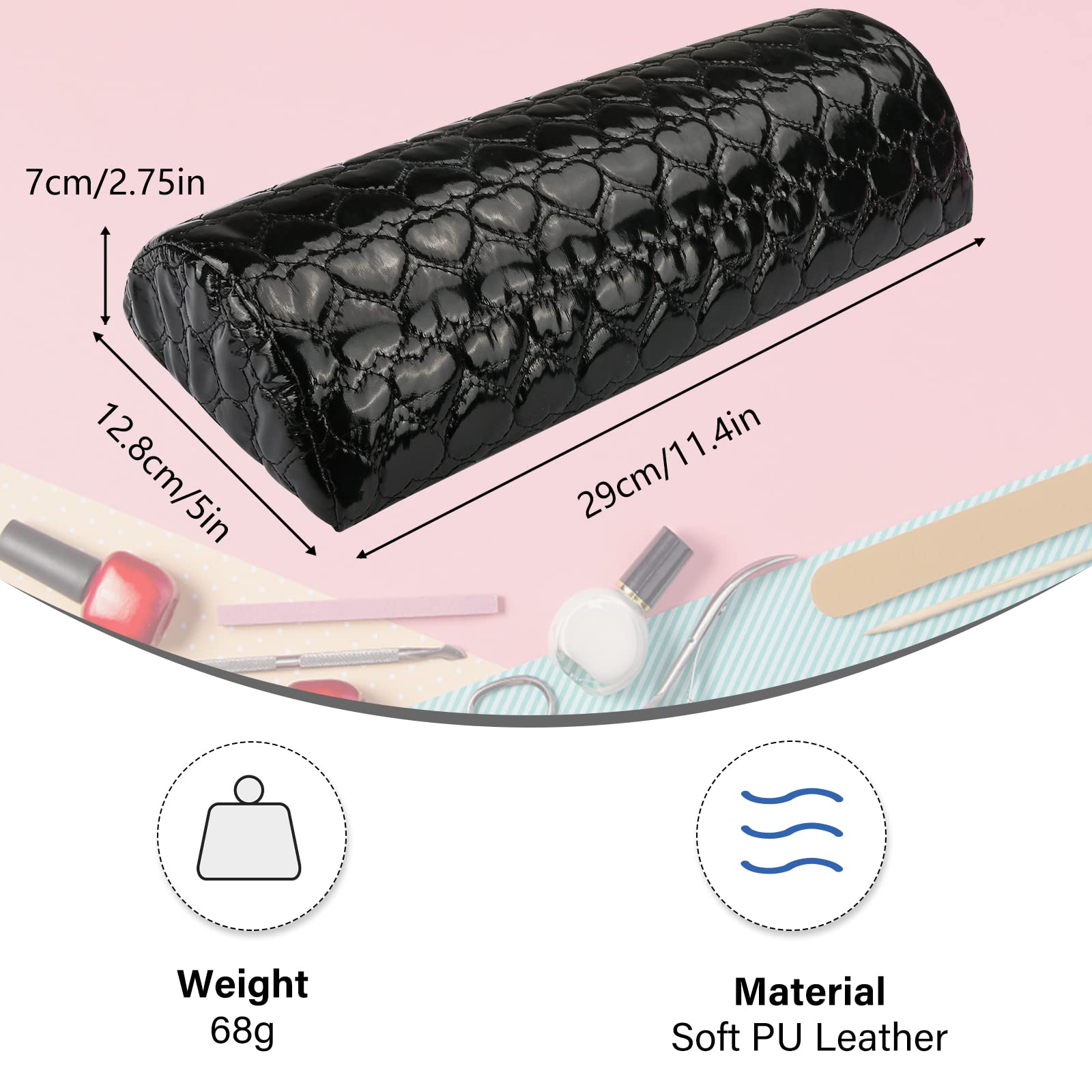 PU Leather Nail Hand Rest Cushion - Professional Manicure Pillow for Nail Art & Salon Use