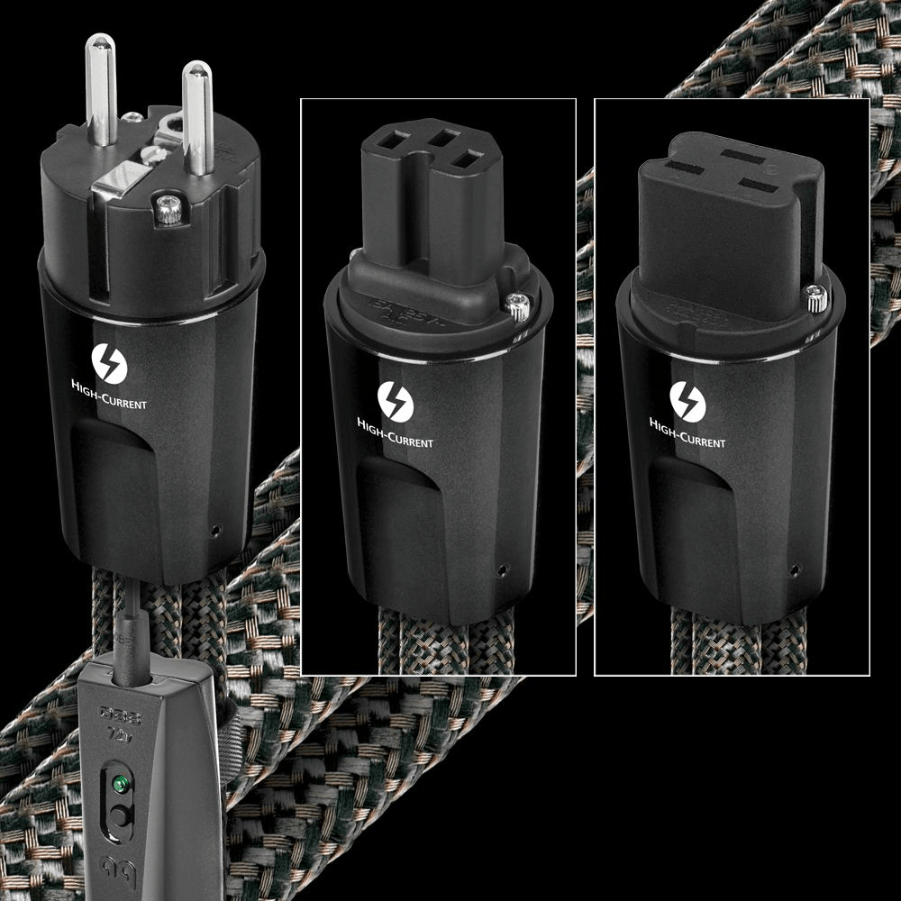 AudioQuest Thunder High Current AC Power Cable - Premium Audio Power Cord for Home Theater & Hi-Fi Systems - Perfect for Amplifiers, Receivers & Audiophile Equipment
