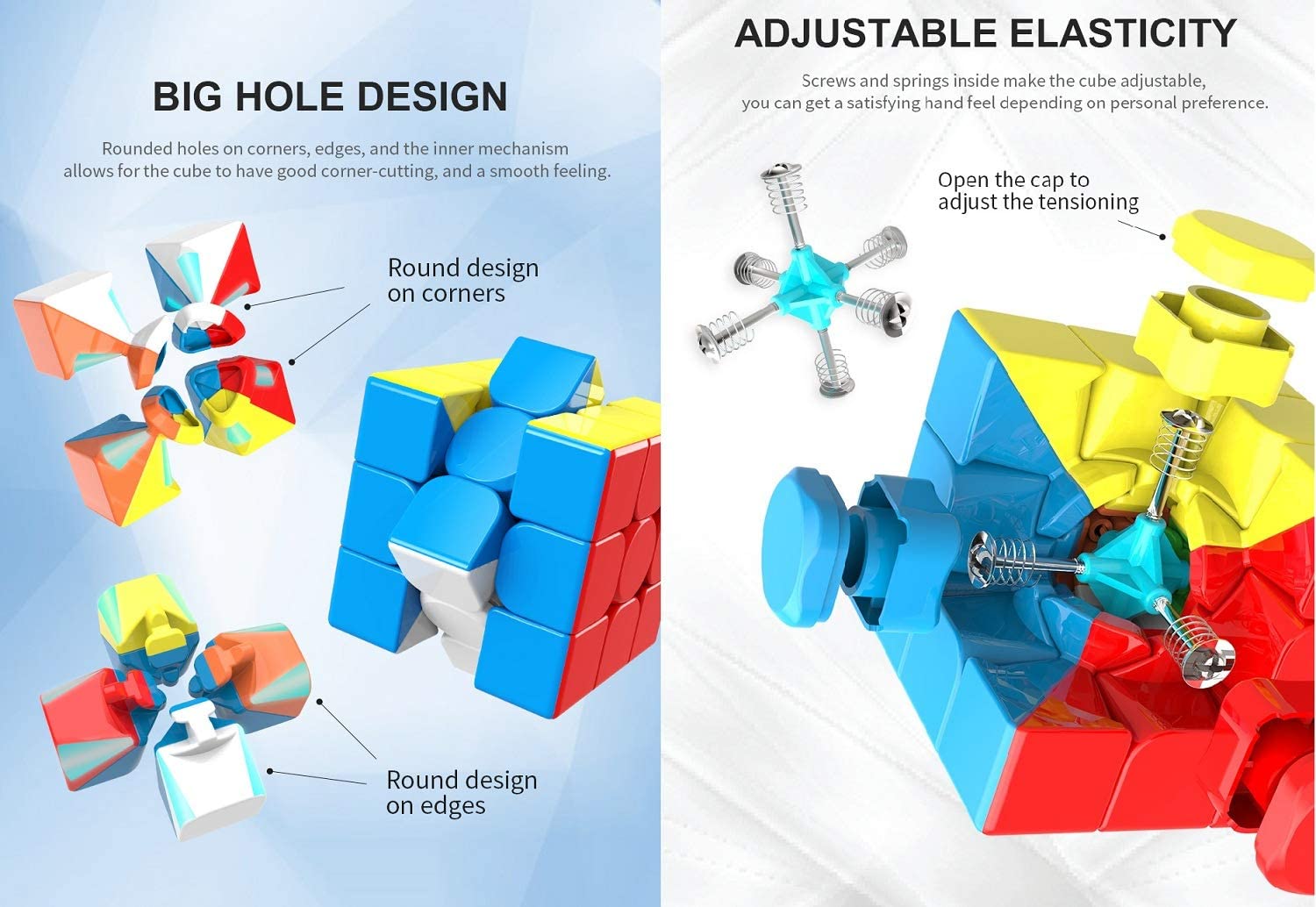 D ETERNAL 3x3 Speed Cube - Stickerless Magic Puzzle Game Toy for Kids & Adults | High-Speed Smooth Turning | Includes Cube Stand (Multicolor) | Perfect for Speedcubing, Brain Training & Gift Giving