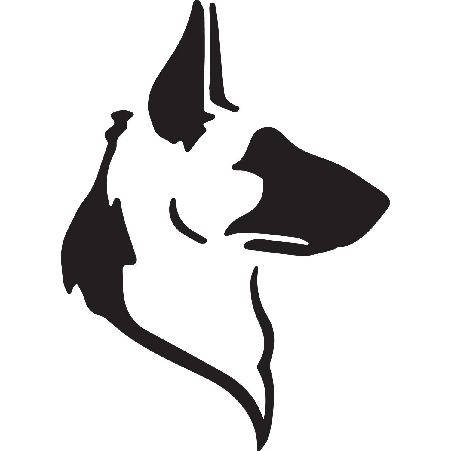 Premium Waterproof German Shepherd (Black) Vinyl Decal Stickers - Set of 2 for Laptop, Phone, Helmet, Car Window, Mug | Durable Decorative Stickers for Home, Office, School & Gifts