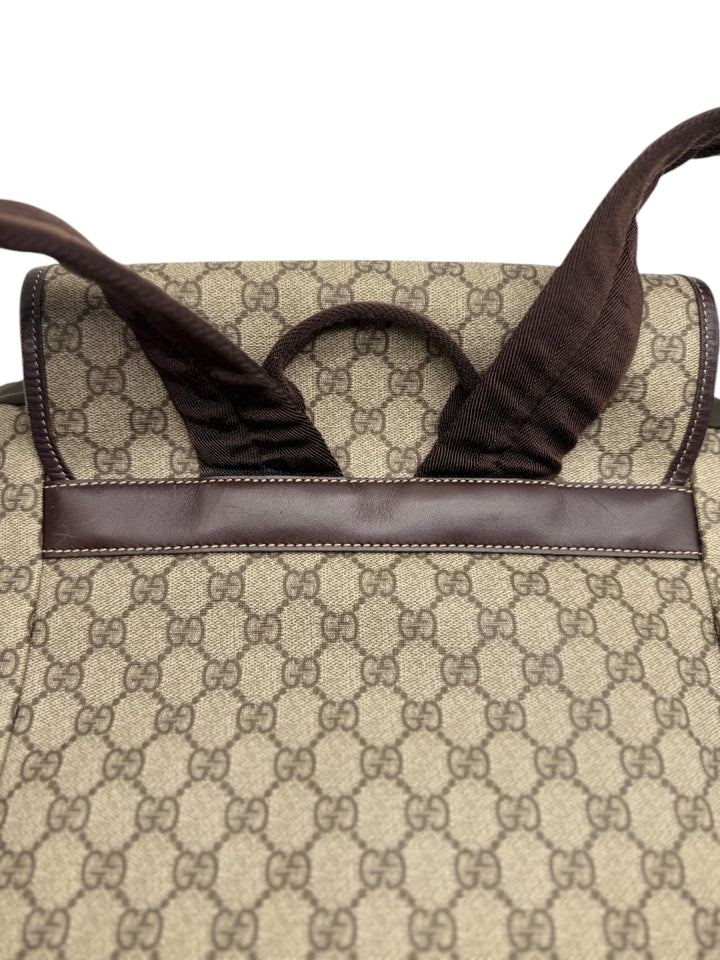 Gucci Supreme Medium Unisex Backpack - Tan Coated Canvas Design for Men & Women | Perfect for Travel, Work & School | Durable & Stylish Backpack for Everyday Use