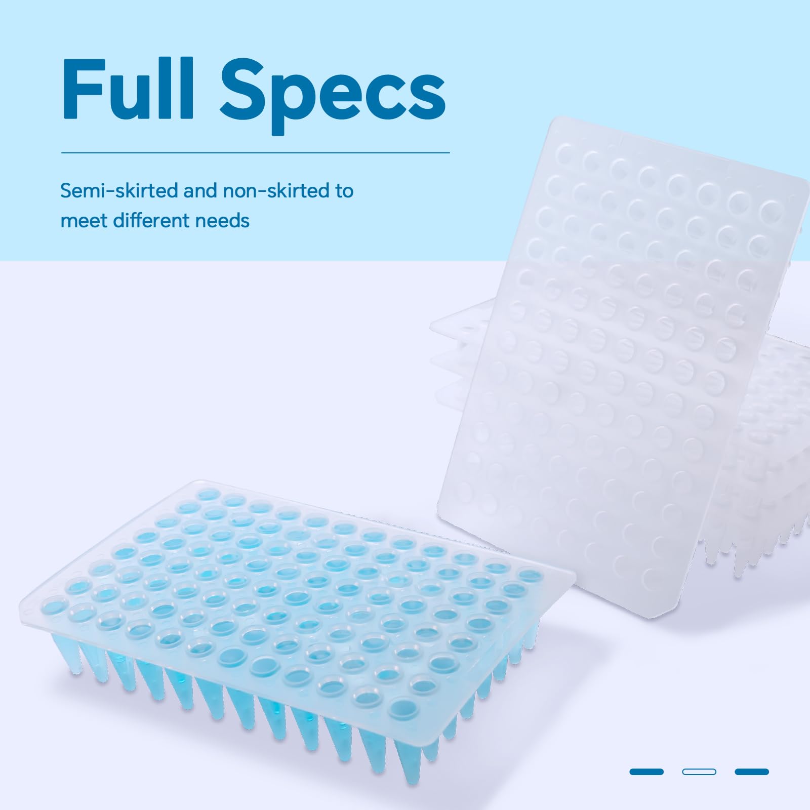 0.2ml 96-Well PCR Plates - Non-Skirted, Clear Polypropylene, Ultra-Thin Wall, DNase/RNase Free (Pack of 100) - Ideal for PCR, qPCR, and Molecular Biology Experiments