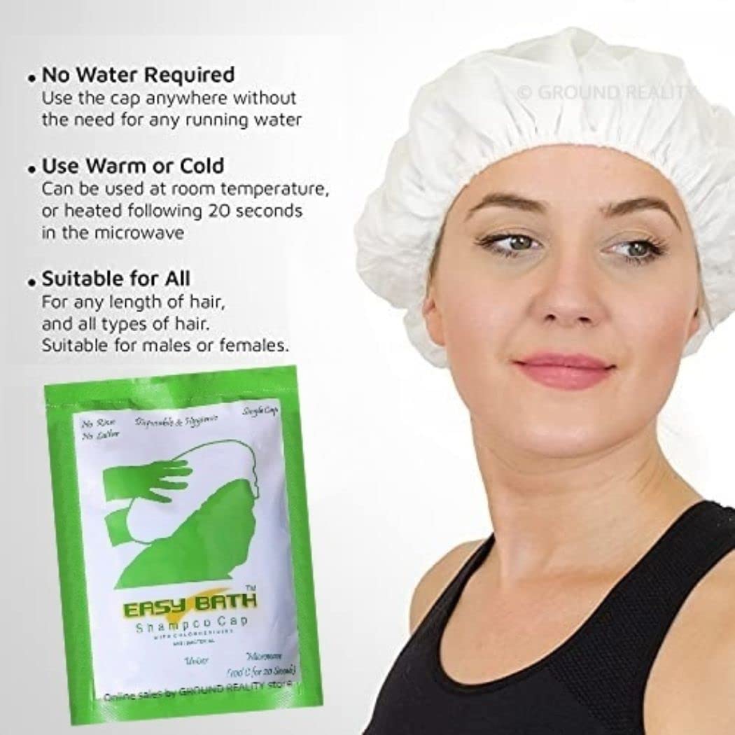 **Lady Hawk Easy Bath Shampoo Cap - Quick & Comfortable Hair Wash for Seniors & Bedridden Patients - Microwavable No-Rinse Shampoo Cap - Leaves Hair Fresh & Clean - 1 Pack (LH5) - Perfect for Home Care, Hospitals & Travel**