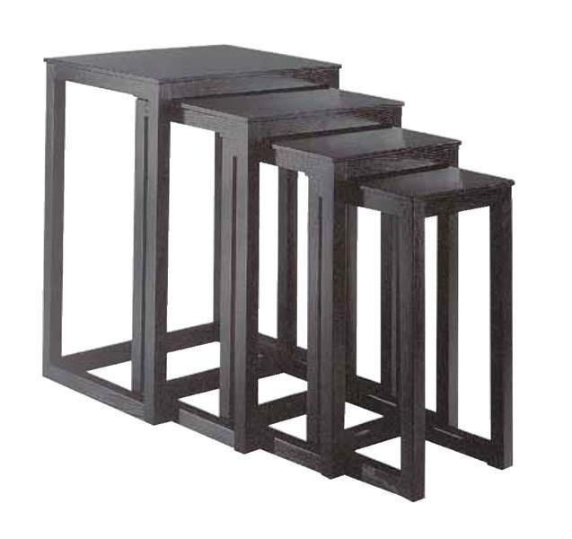 Josef Hoffmann Nesting Tables - Set of 3 Modern Minimalist Side Tables for Living Room, Bedroom & Office - Space-Saving Stackable End Tables with Mid-Century Design