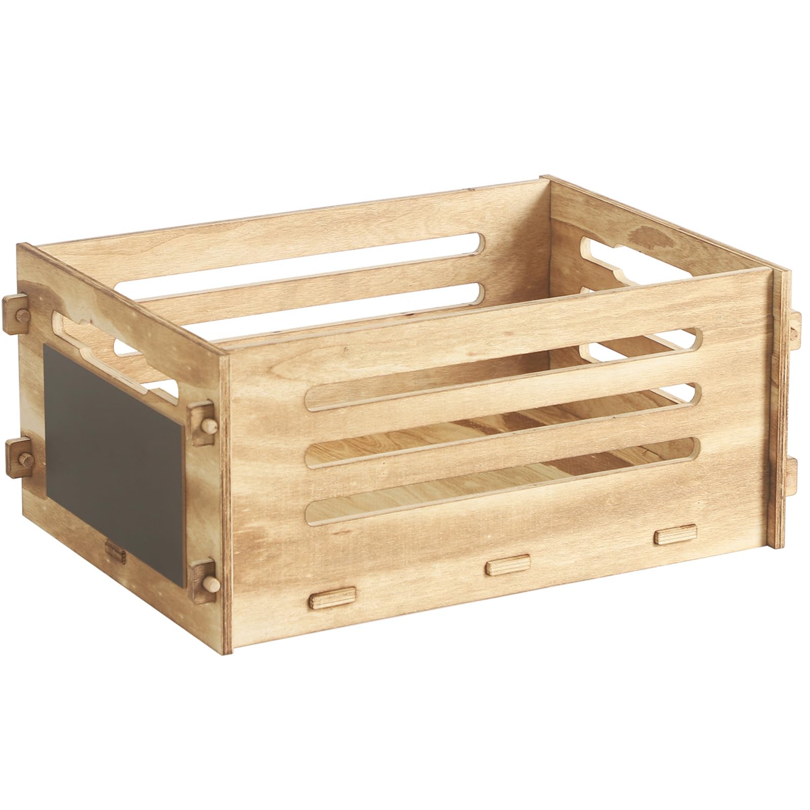 Vintage Wooden Record Crate - Rustic Storage Box for Vinyl Records, Home Office & Farmhouse Decor | Detachable Kitchen Organizer for Fruits, Vegetables & Food Storage | Perfect for Music Lovers, Home Organization & Farmhouse Style Kitchens