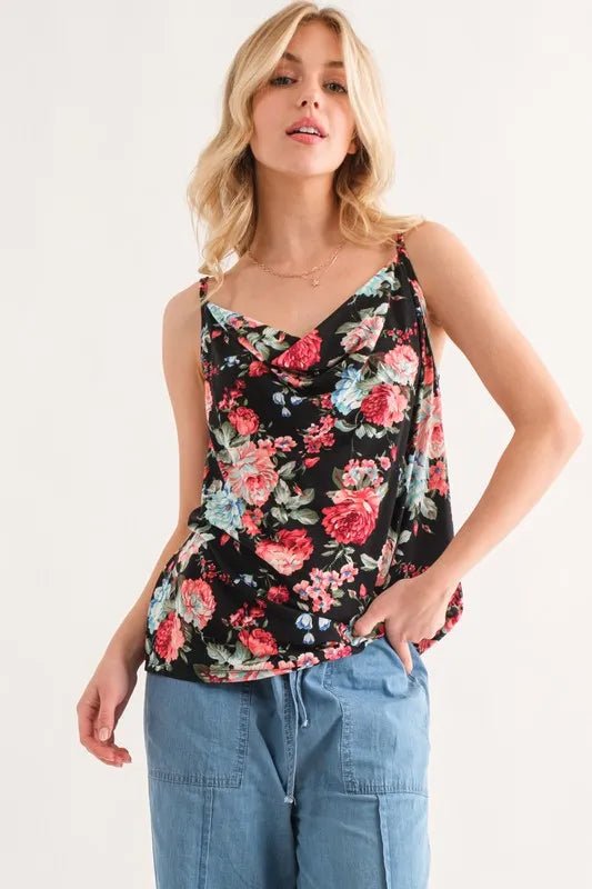 Floral Printed Casual Tank Top for Women - Breathable Summer Sleeveless Blouse for Beach, Travel & Daily Wear