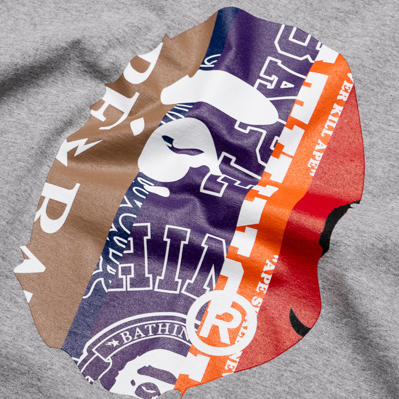 BAPE® Ape Head Logo Graphic T-Shirt for Men & Women - Grey Cotton Streetwear Tee - Perfect for Casual Outfits & Urban Fashion