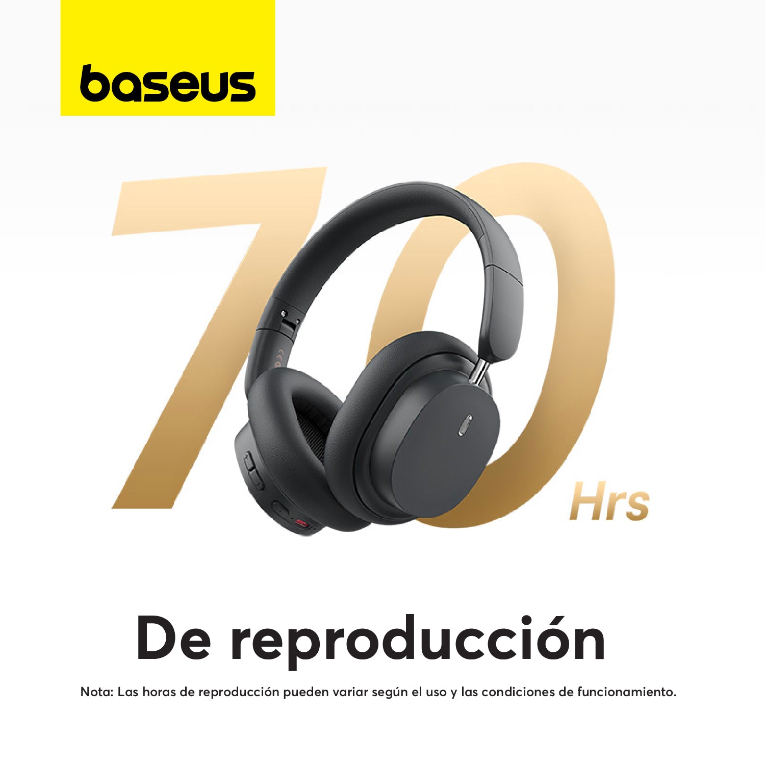 Baseus Bowie D05 Wireless Headphones - Bluetooth 5.0, Hi-Fi Stereo Sound, 30H Playtime, Lightweight Over-Ear Design (Gray) - Perfect for Work, Travel & Gaming