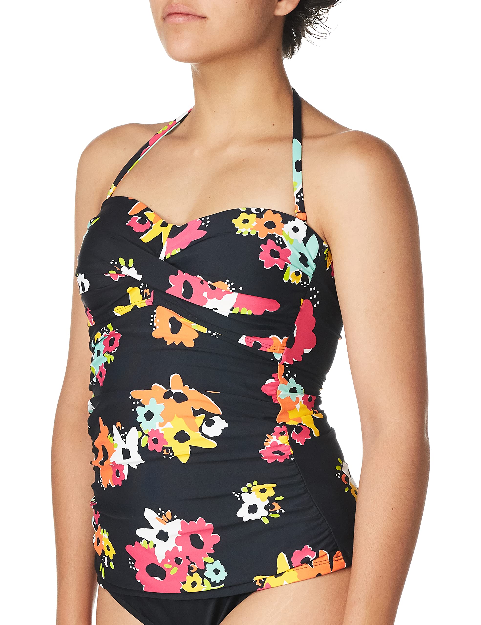 Anne Cole Textured Twist Front Bandeau Tankini Top with Cutout - Stylish Swimwear for Women, Perfect for Pool, Beach & Summer Vacations