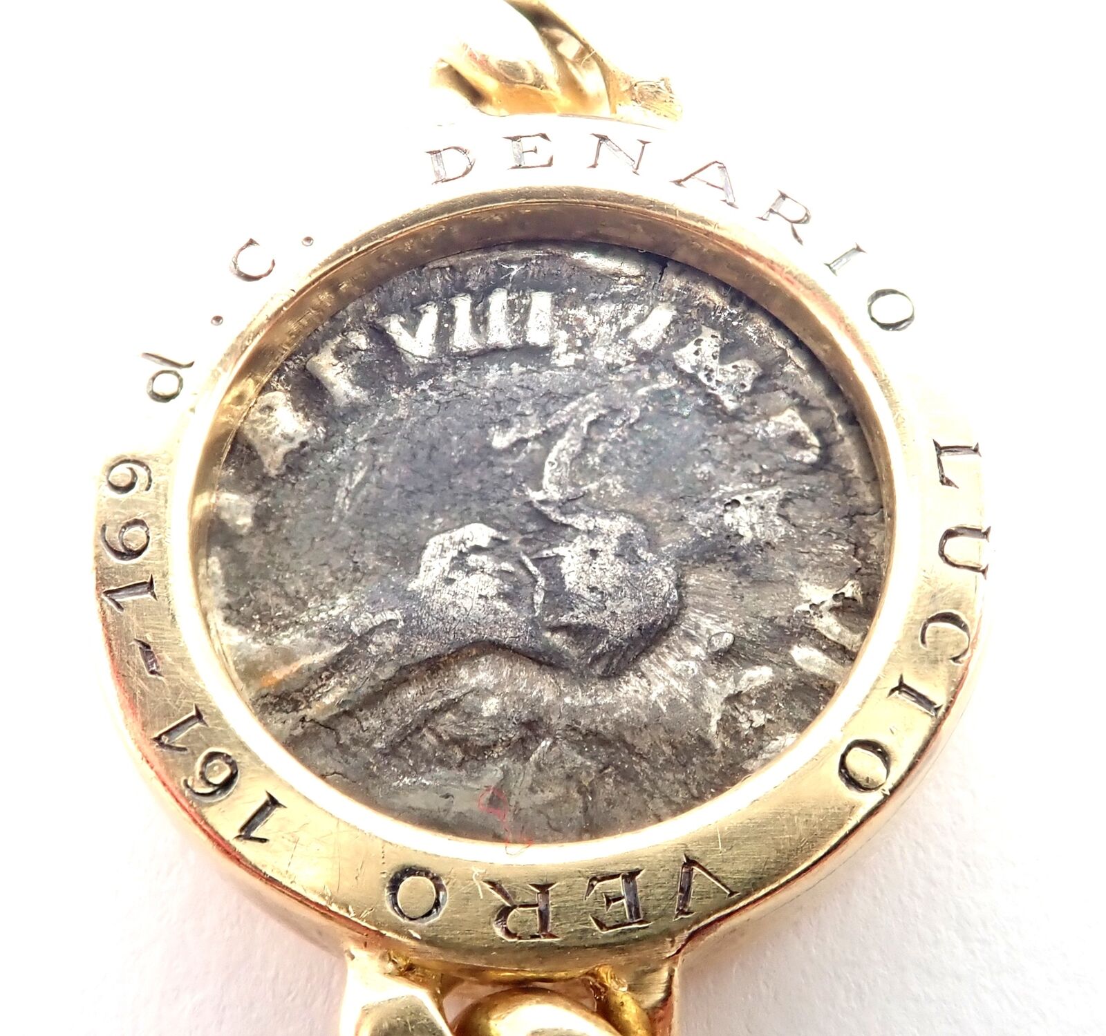 Vintage Bvlgari Bulgari 18k Yellow Gold 7 Antique Coin Monete Link Necklace - Luxury Italian Jewelry for Women, Perfect for Parties & Special Occasions