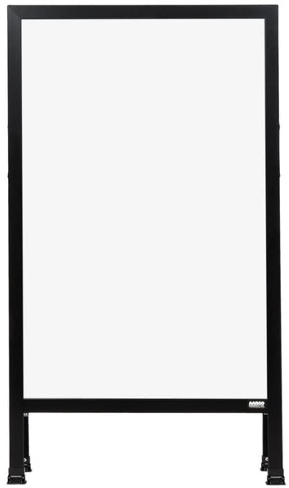 Aarco A-Frame Sidewalk Sign Board with White Melamine Markerboard & Black Aluminum Frame - 42