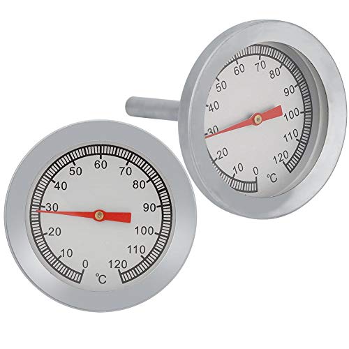 Stainless Steel Instant Read Digital Meat Thermometer for Oven Grill Smoker BBQ - 2.2 Inch Large Display 0-120°F Temperature Gauge - Perfect for Grilling, Smoking, Baking & Cooking Steak, Chicken, Turkey